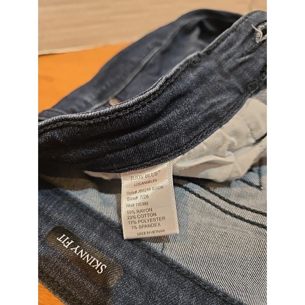 Judy Blue Jeans Women's 7/28 Skinny Fit High Rise Ankle Stretch Dark Wash - Picture 8 of 16